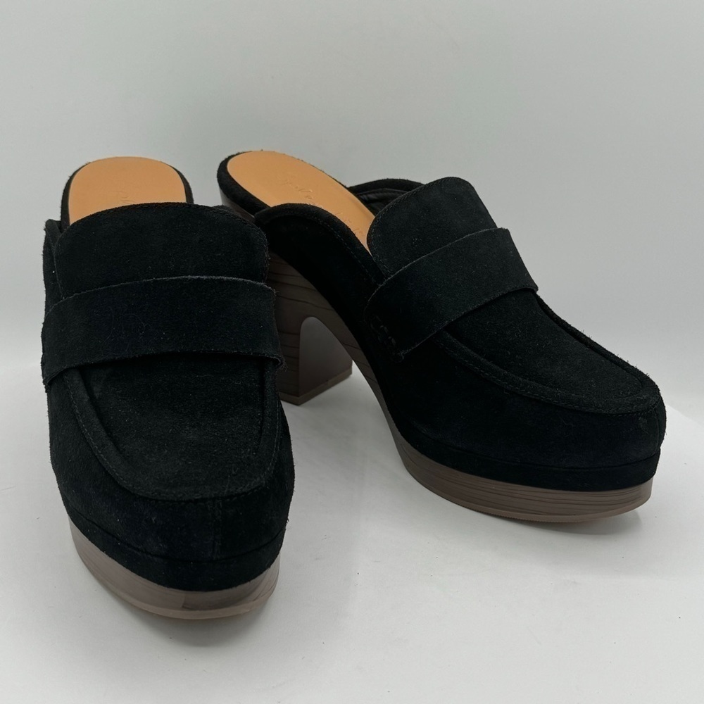 Splendid Vina Black Suede Womens‎ Block Heel Clogs Size 9.5 NEW MSRP $149